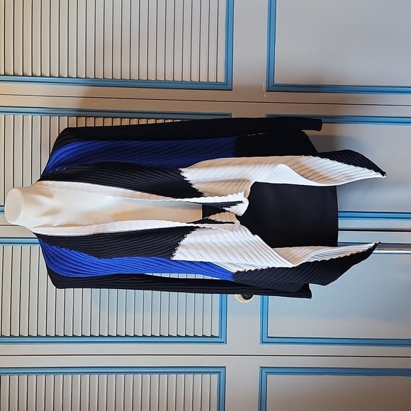 Ana Couture Open Front Colorblock Cardigan - Picture 2 of 14
